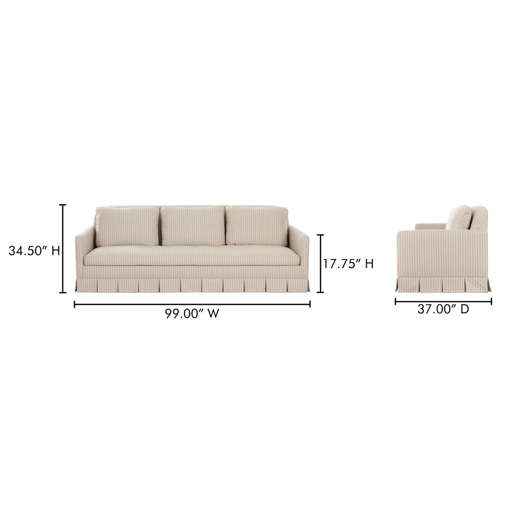 Pellicano Sofa Beige Stripe - 10