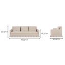 Pellicano Sofa Beige Stripe - 10