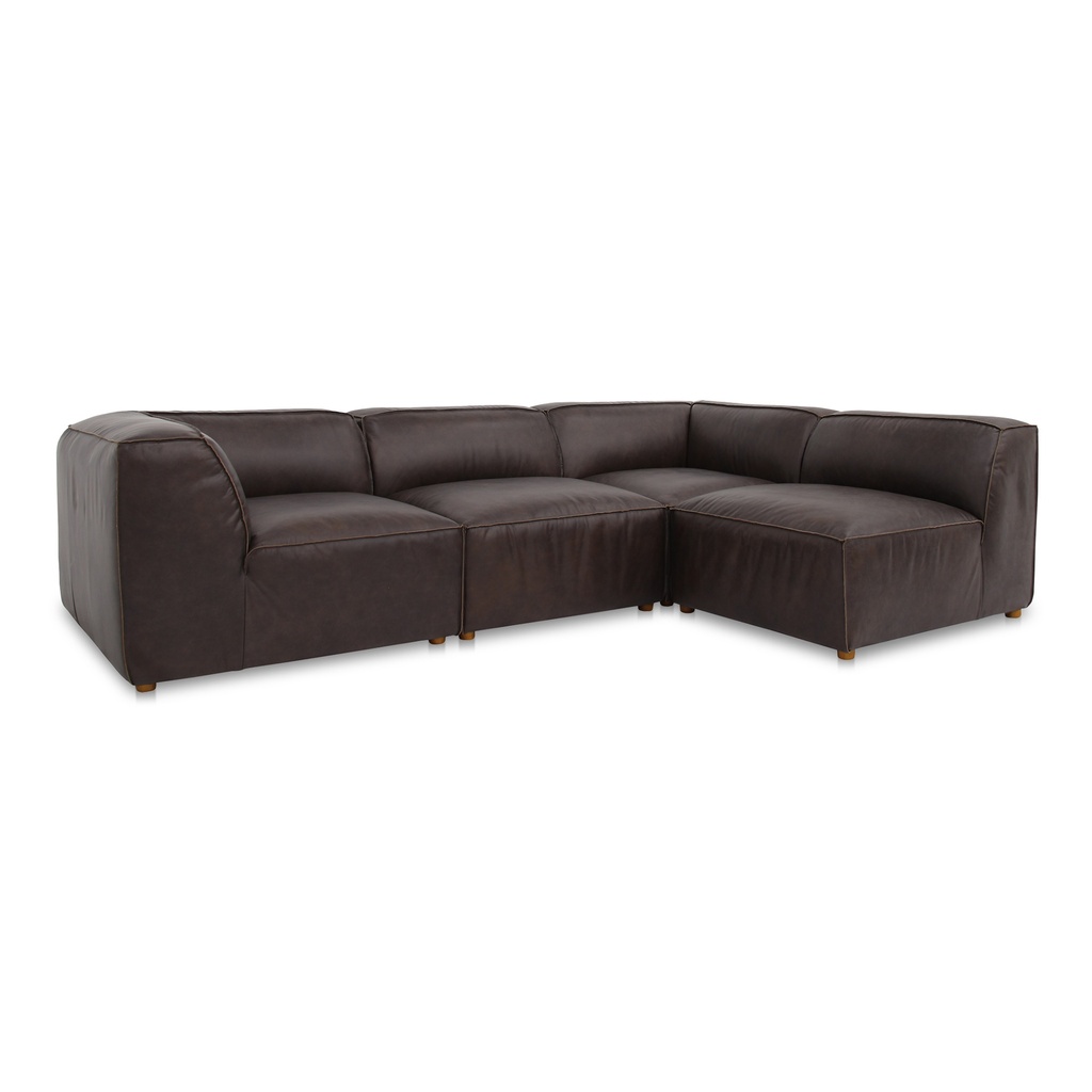 Form Signature Modular Sectional Espresso Brown Leather - 1