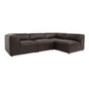 Form Signature Modular Sectional Espresso Brown Leather - 1