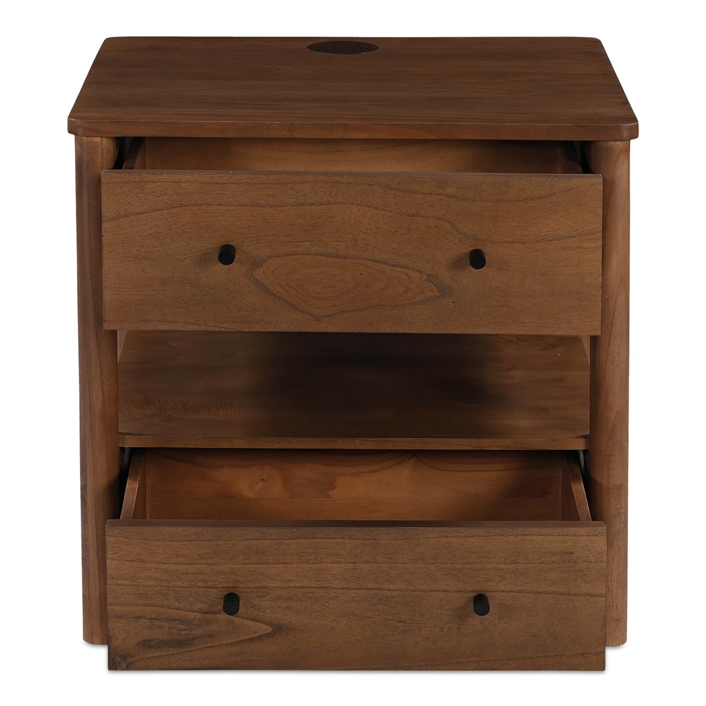 Lottie Charging Nightstand Brown - 3