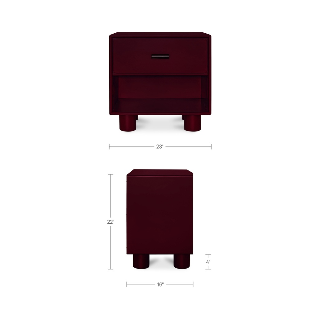 Jolene Nightstand Deep Red - 3