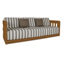 Adelaide Outdoor Sofa Brown Stripe - 1