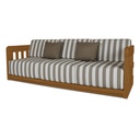 Adelaide Outdoor Sofa Brown Stripe - 2