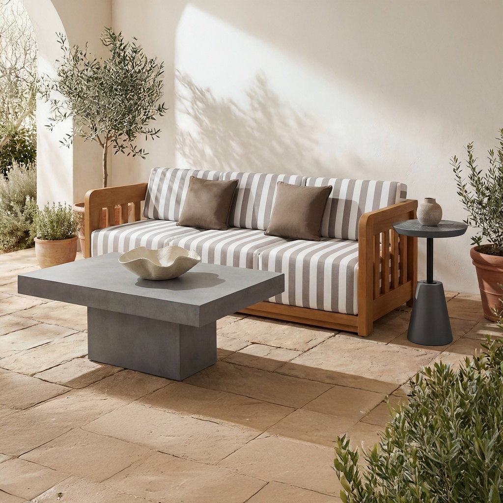 Adelaide Outdoor Sofa Brown Stripe - 7