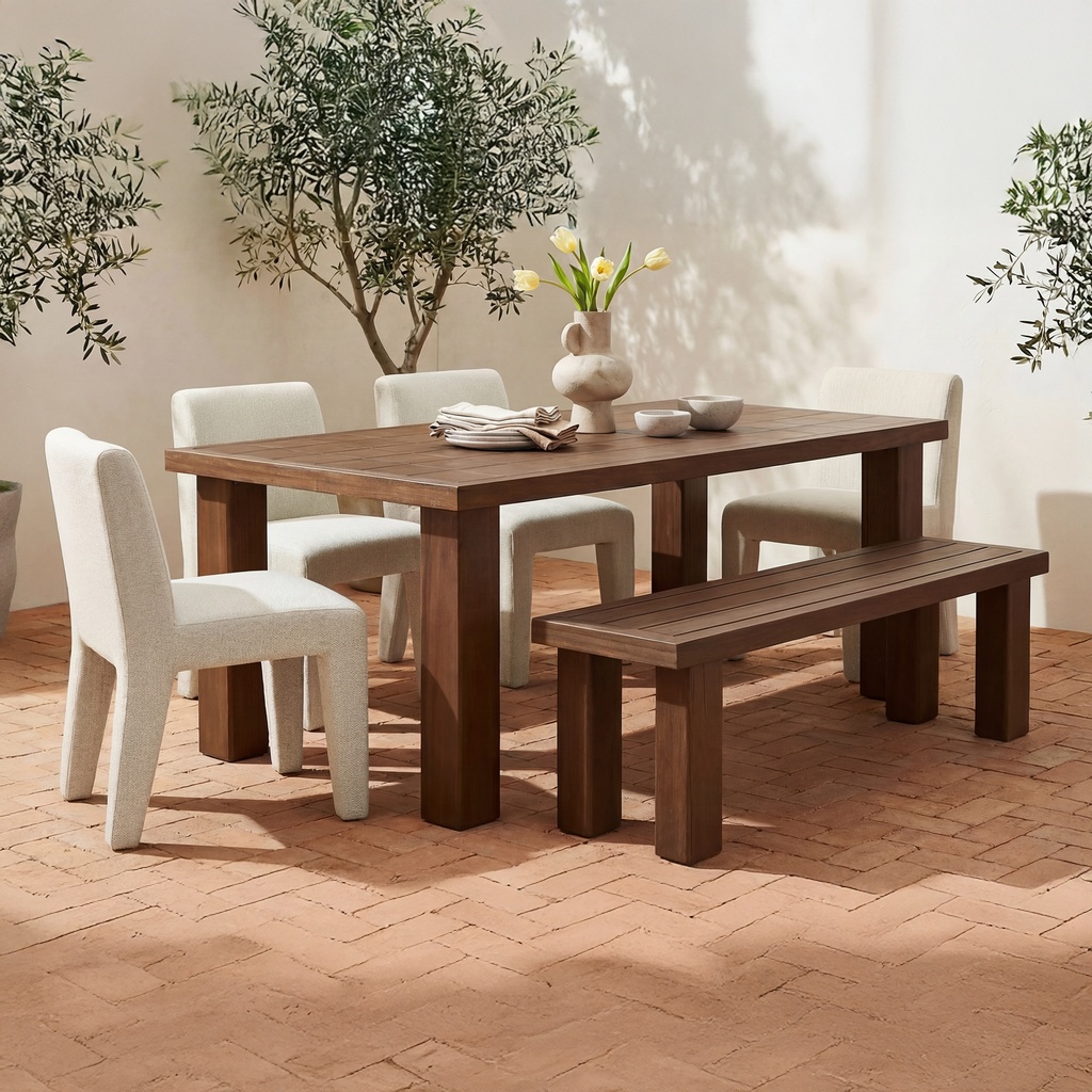 Marina Outdoor Dining Table Brown - 5