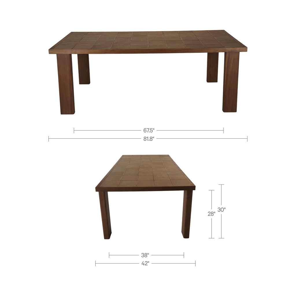 Marina Outdoor Dining Table Brown - 6