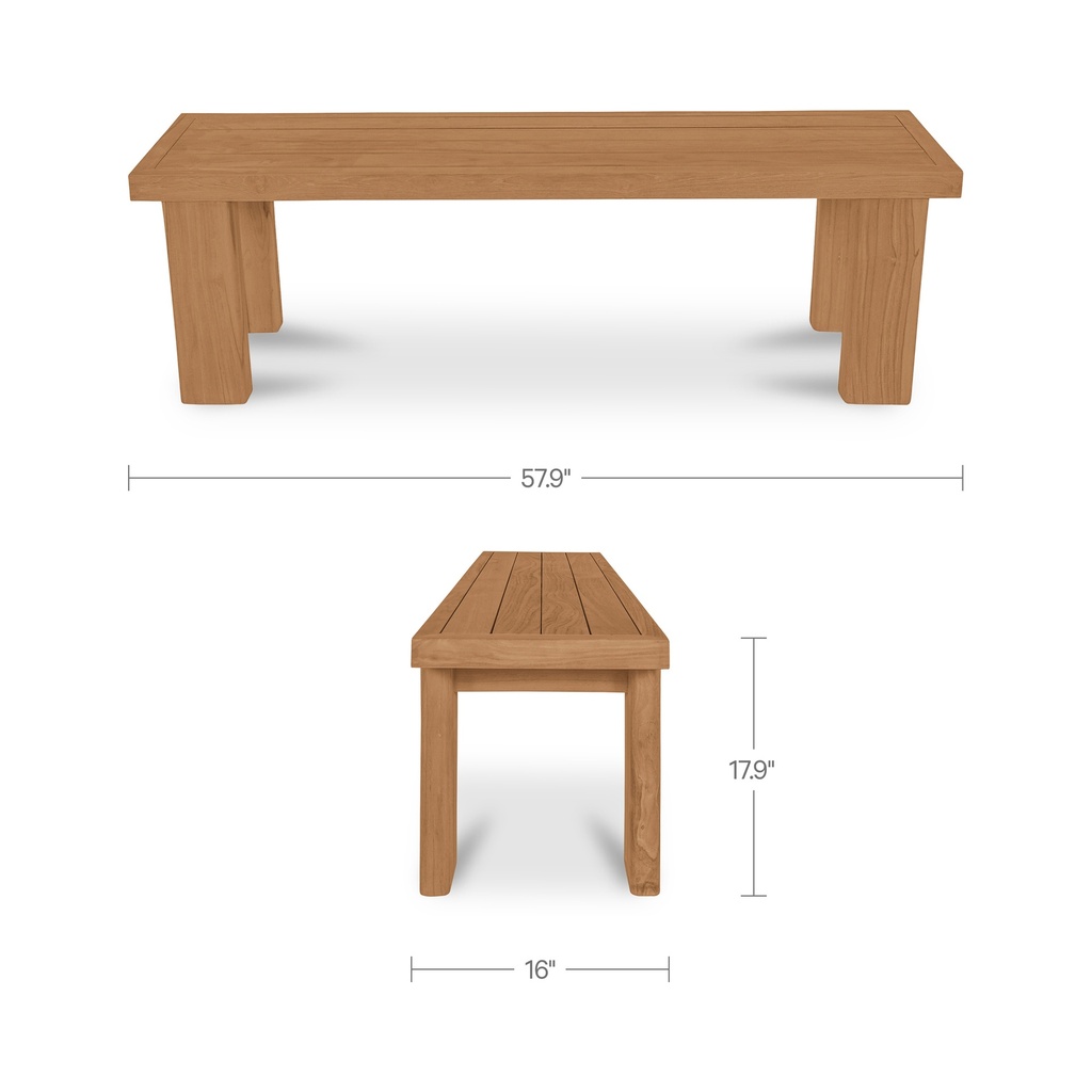 Marina Outdoor Dining Bench Natural - 6