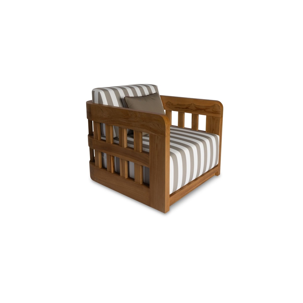 Adelaide Outdoor Accent Chair Brown Stripe - 1