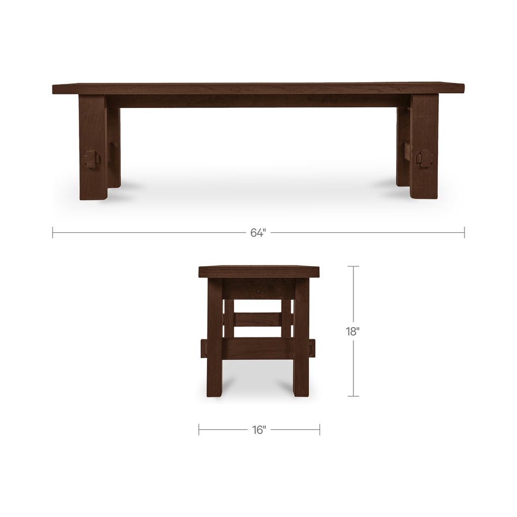 Esmond Outdoor Dining Bench Brown - 9