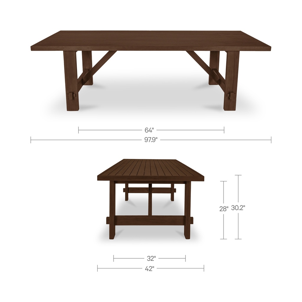 Esmond Outdoor Dining Table Brown - 7