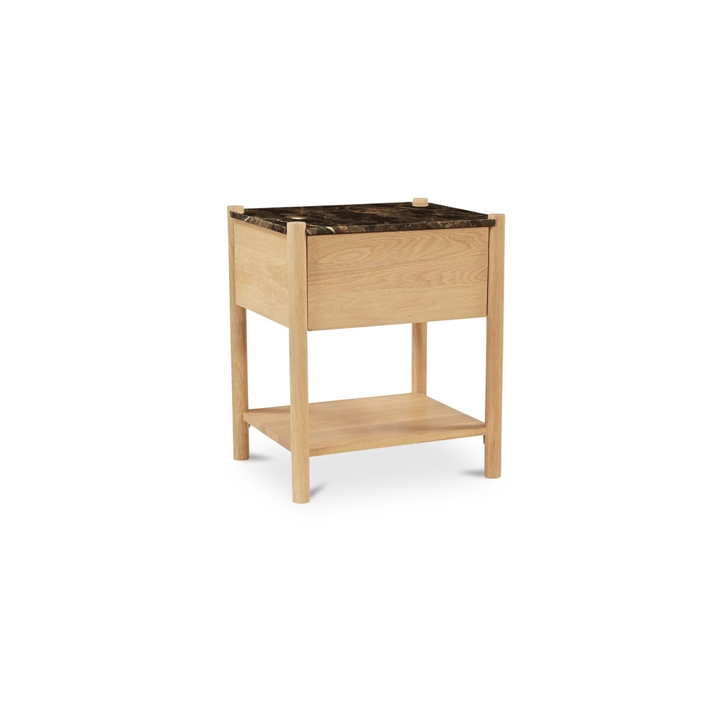 Elio Nightstand Dark Emperador Marble - 1