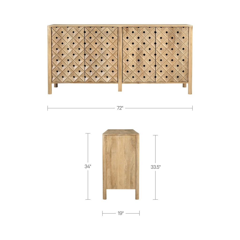 Fulton 4 Door Sideboard Natural - 9