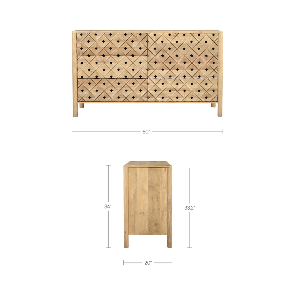 Fulton 6 Drawer Dresser Natural - 9