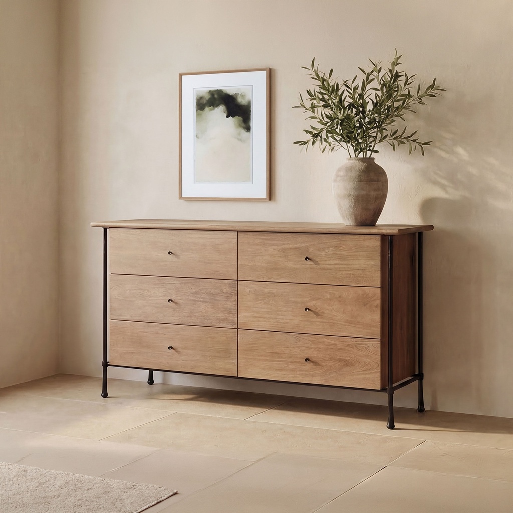 Rene 6 Drawer Dresser Brown - 7