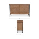 Rene 6 Drawer Dresser Brown - 9