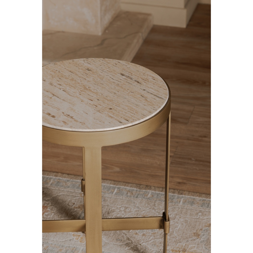 Holli Side Table Travertine - 7