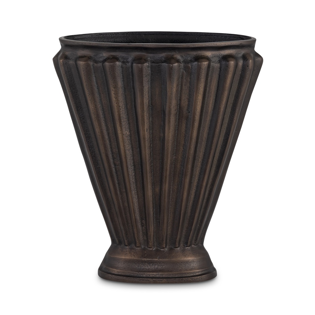 Jade Vase Antique Brass Cast Aluminum - 2