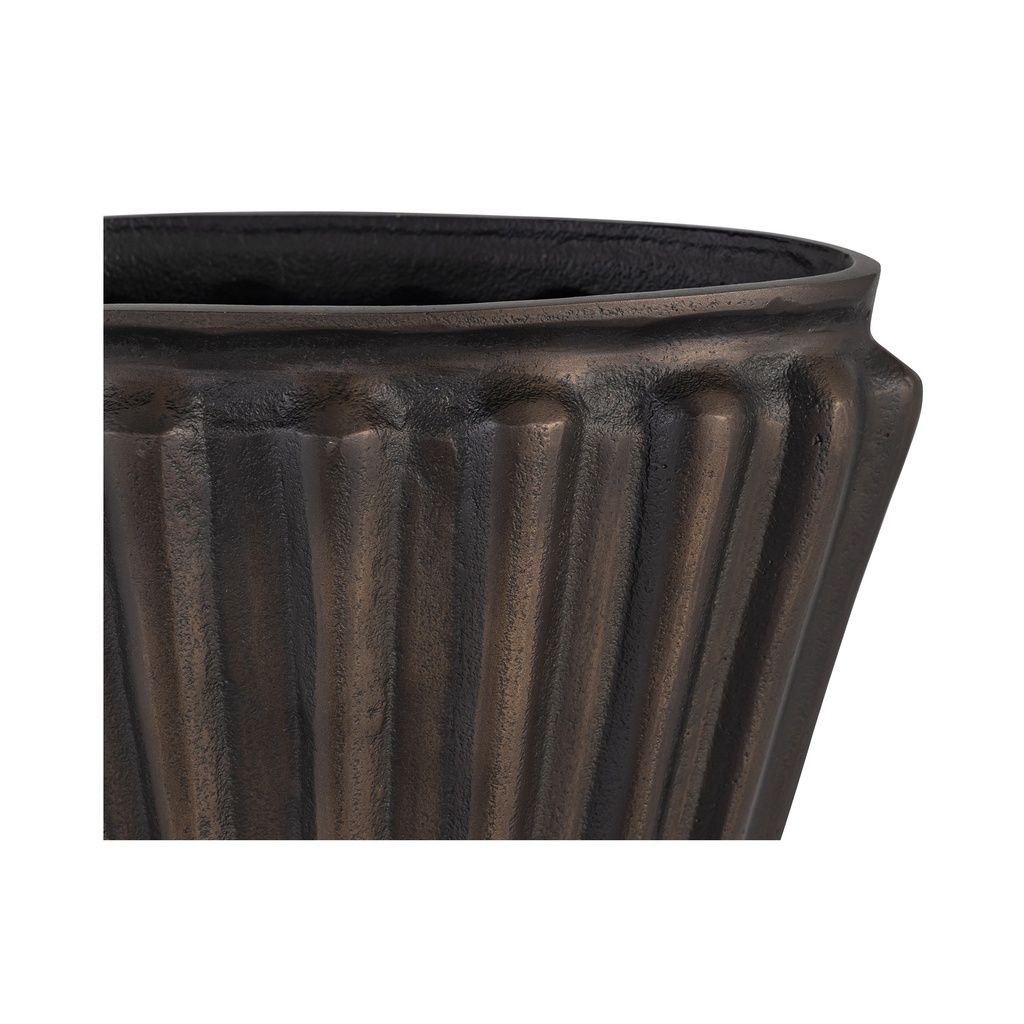 Jade Vase Antique Brass Cast Aluminum - 3