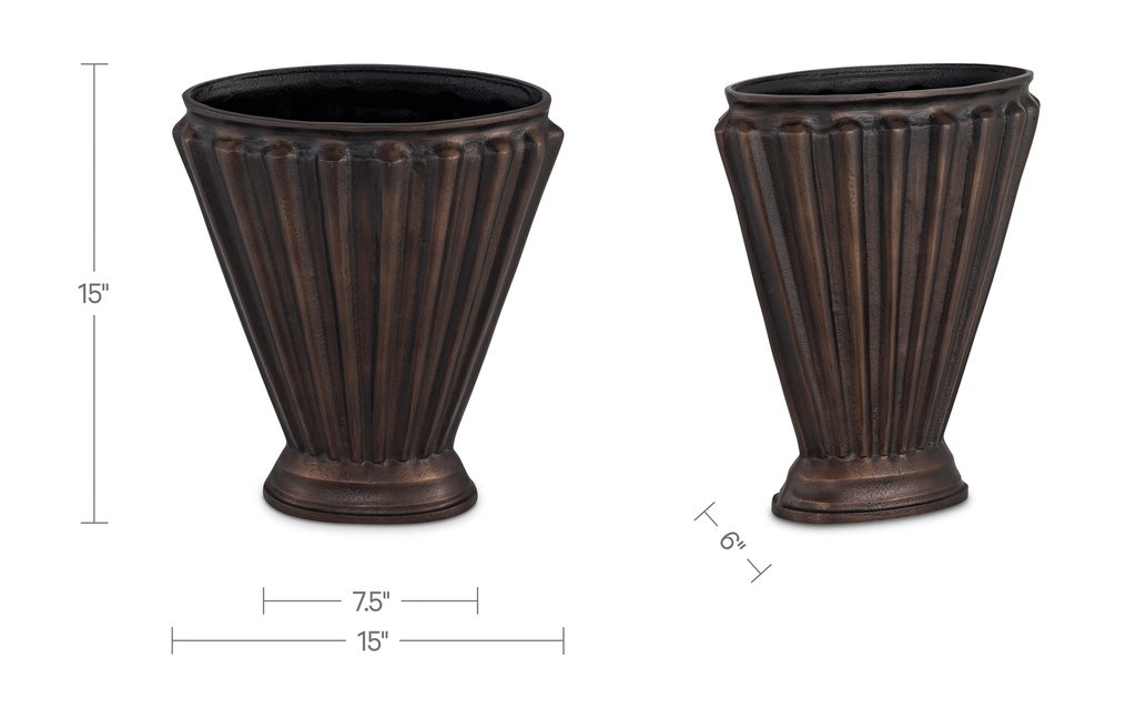 Jade Vase Antique Brass Cast Aluminum - 6