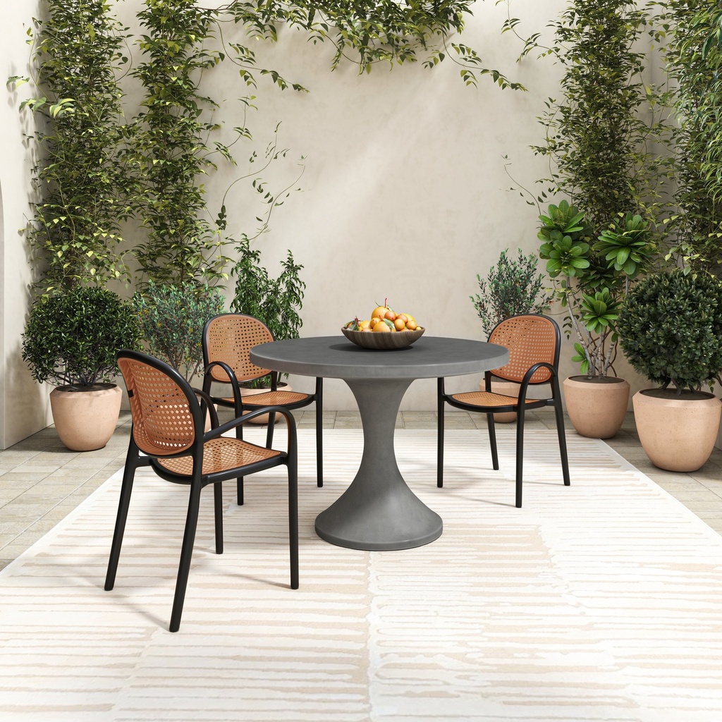 Soren Outdoor Dining Chair Black-Set of Two - 7