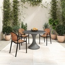 Soren Outdoor Dining Chair Black-Set of Two - 7