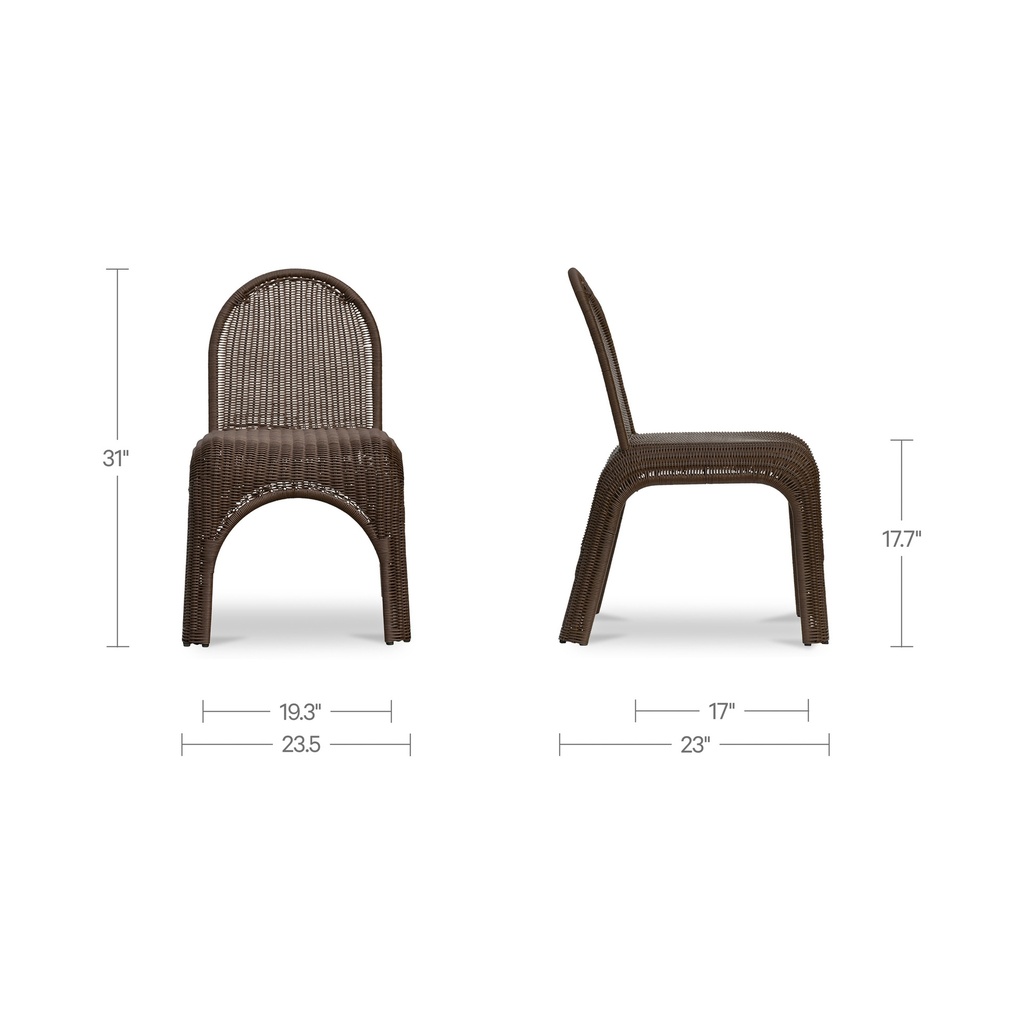 Kendall Outdoor Dining Chair Brown-Set of Two - 10
