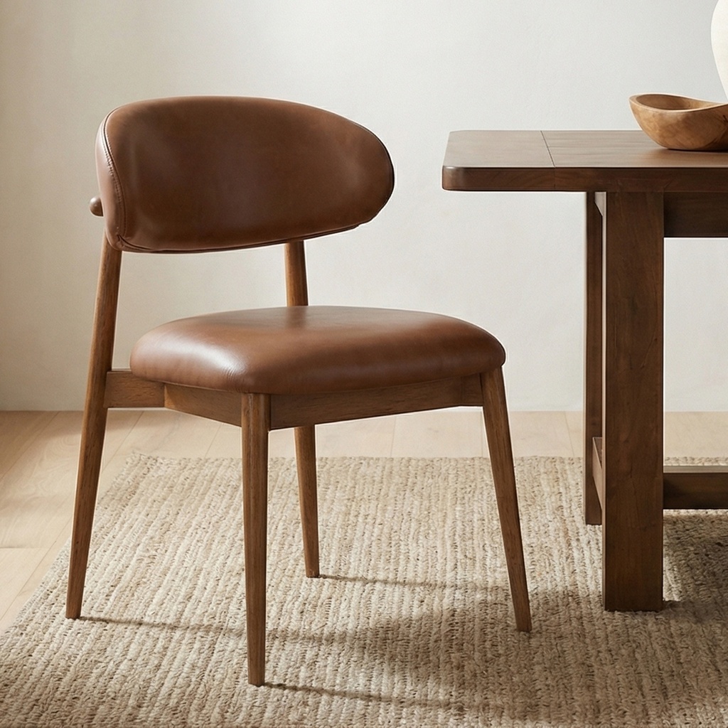 Ellie Dining Chair Brown Leather - 6