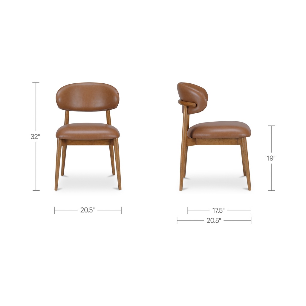 Ellie Dining Chair Brown Leather - 7