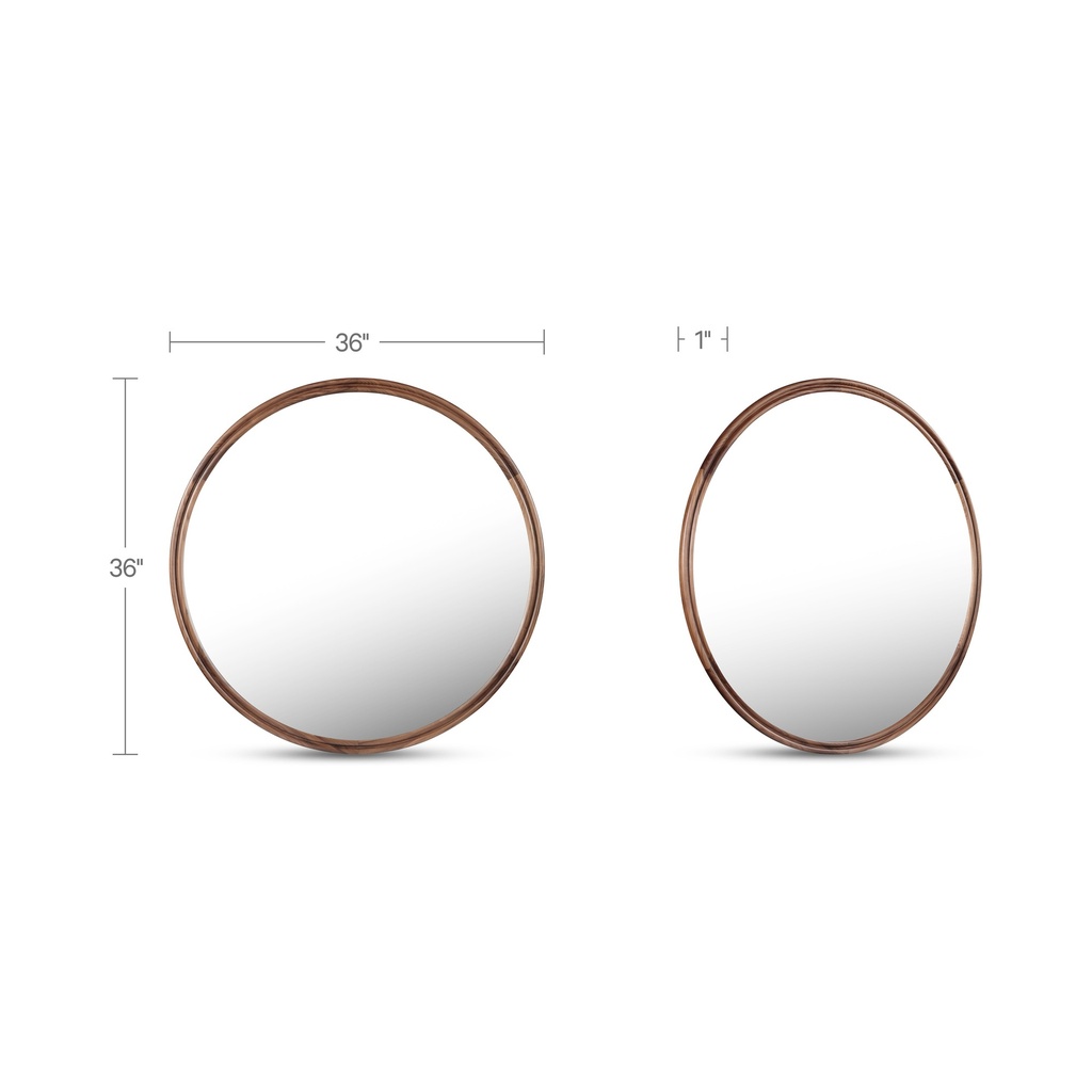 Alcott Small Round Mirror Walnut - 3