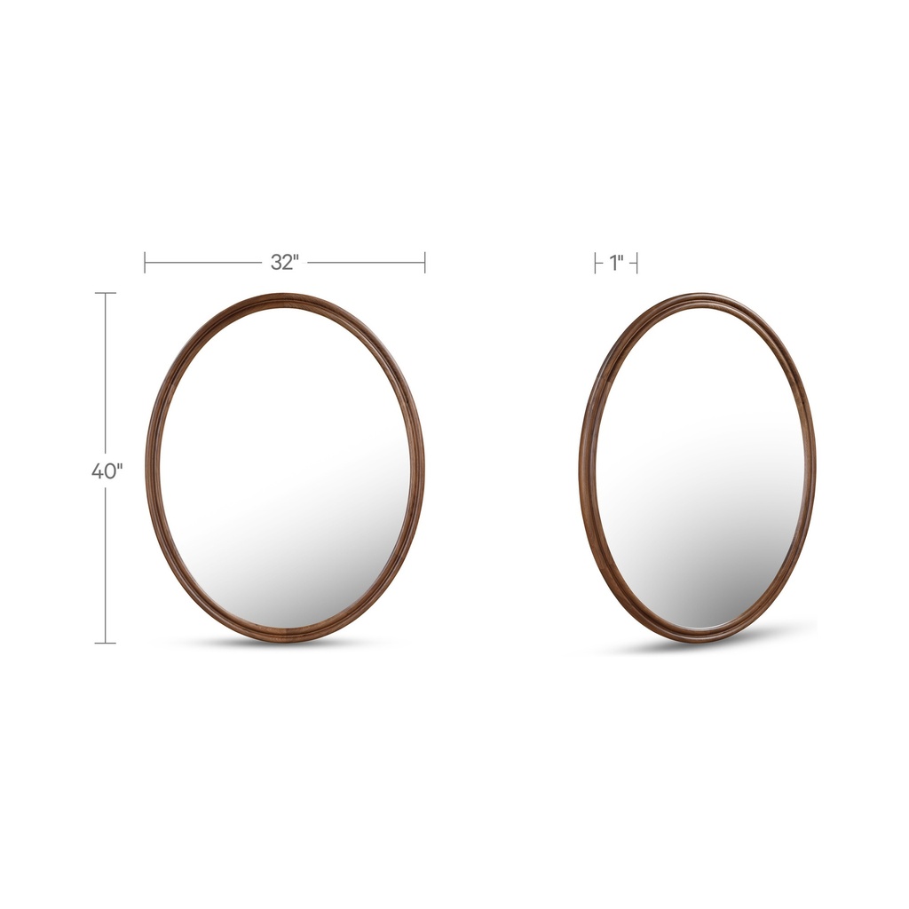 Alcott Oval Mirror Walnut - 5
