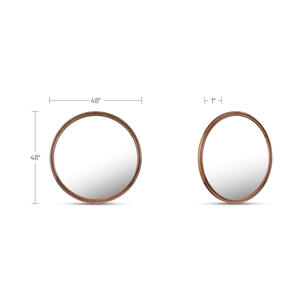 Alcott Large Round Mirror Walnut - 4