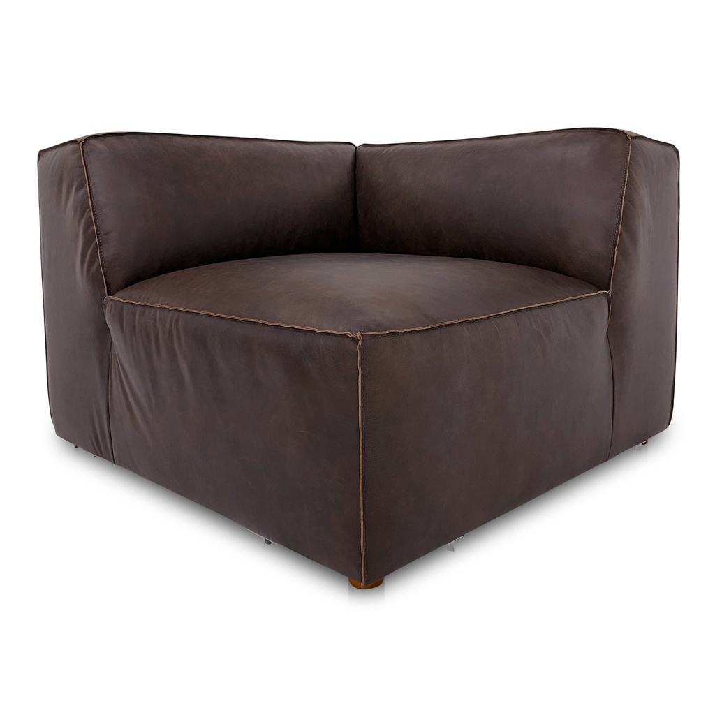 Form Corner Chair Espresso Brown Leather - 2