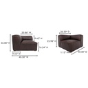 Form Corner Chair Espresso Brown Leather - 6