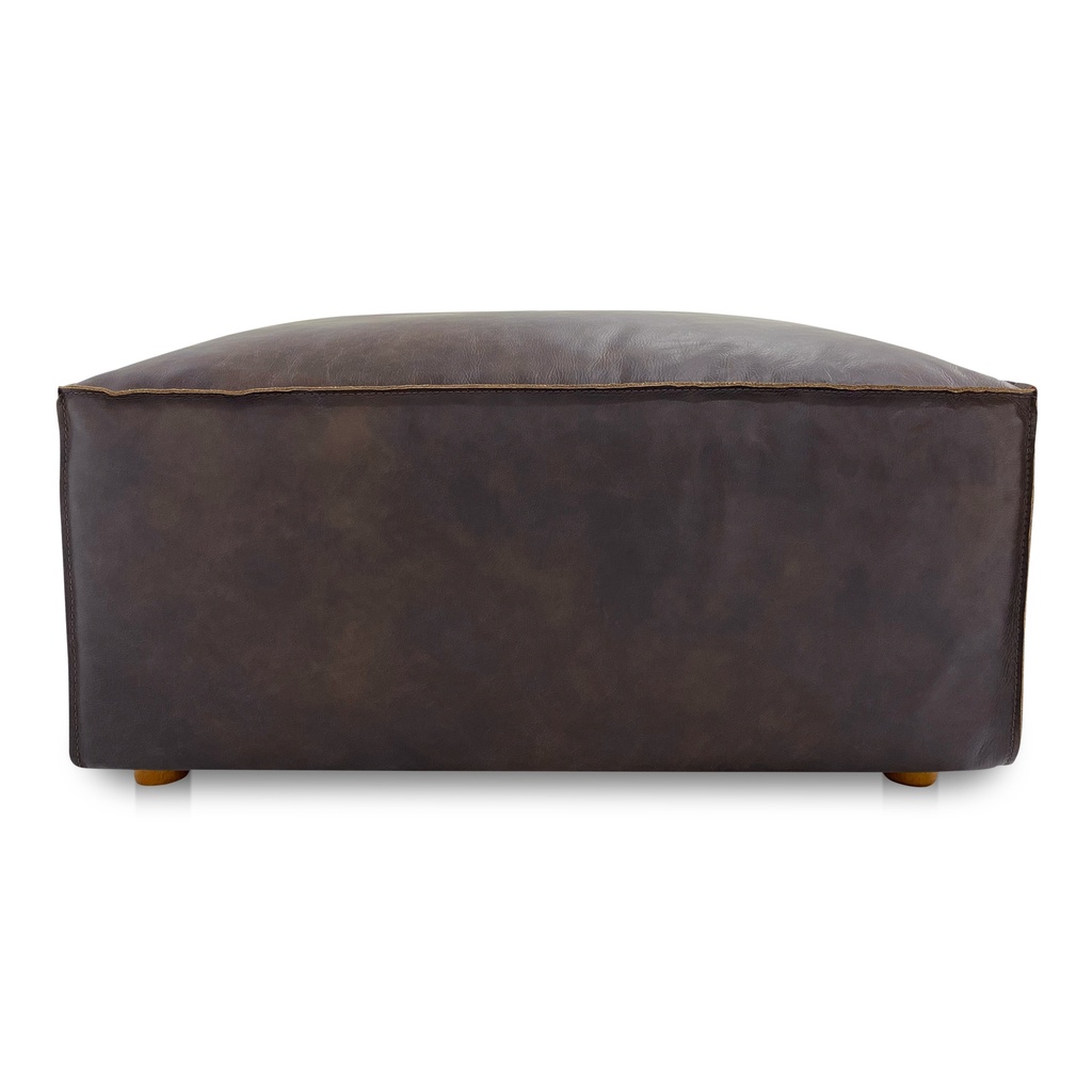 Form Ottoman Espresso Brown Leather - 2