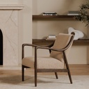 Yates Accent Chair Beige Faux Shearling - 5