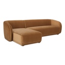 Faye Left Sectional Tan Faux Mohair - 1
