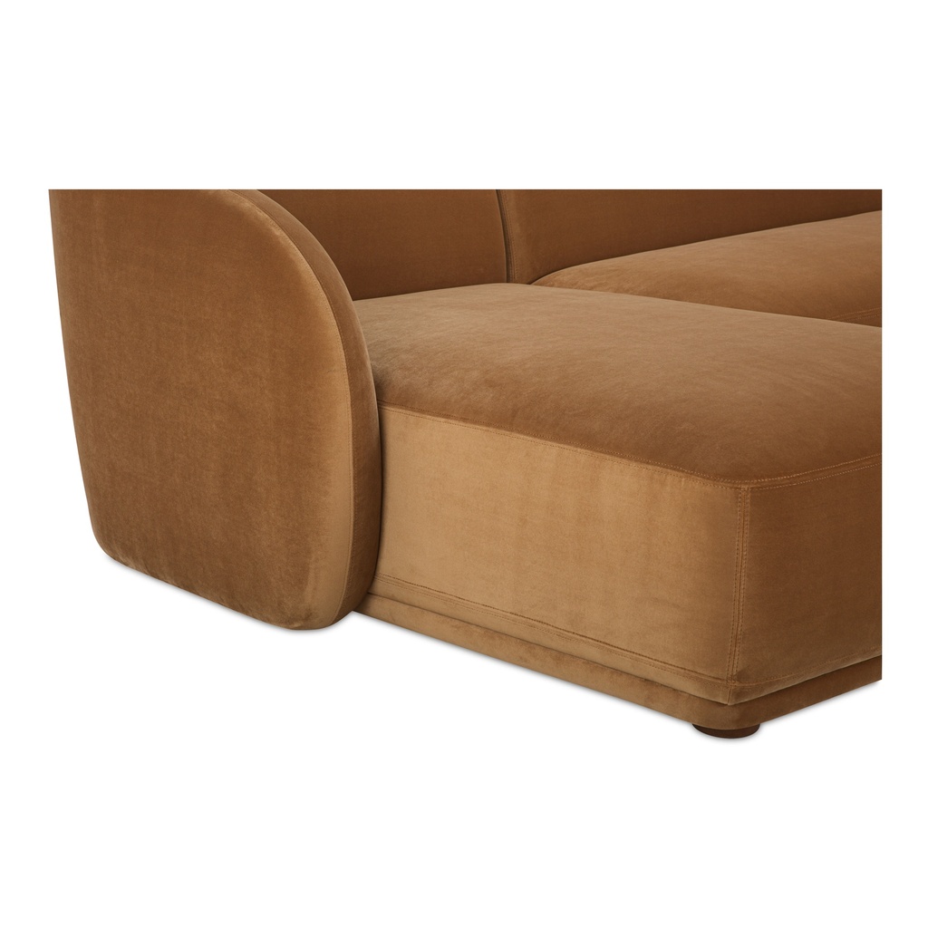 Faye Left Sectional Tan Faux Mohair - 4