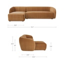 Faye Left Sectional Tan Faux Mohair - 8