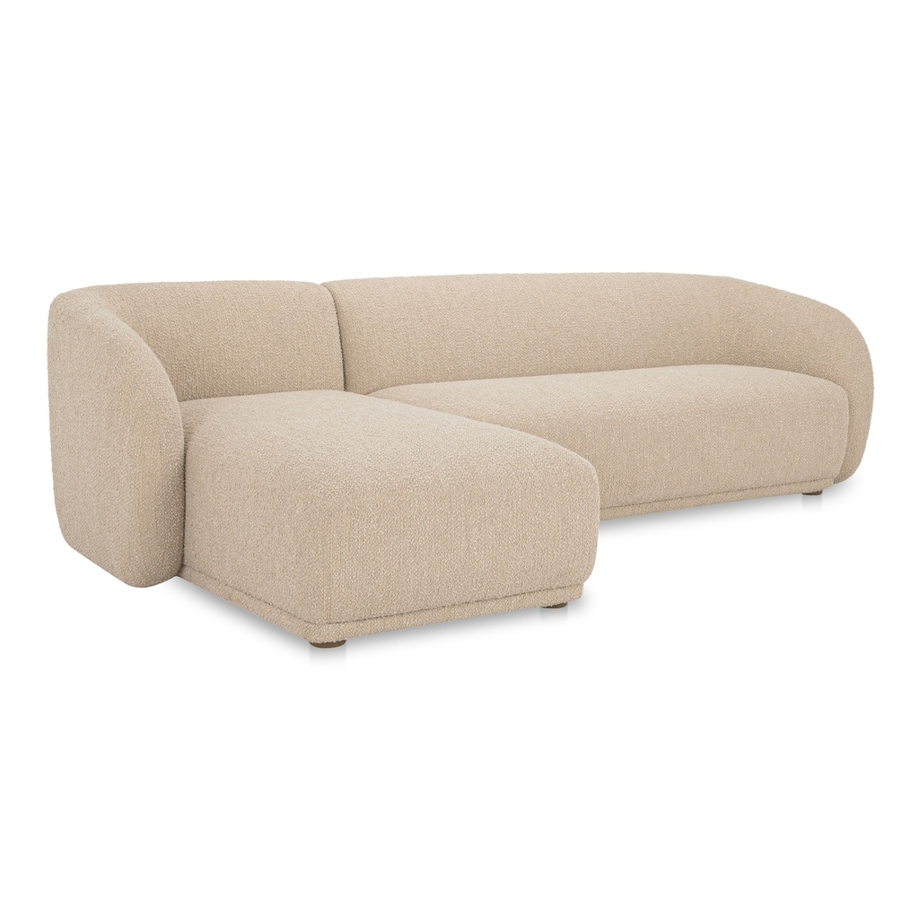 Faye Left Sectional Beige Boucle - 1