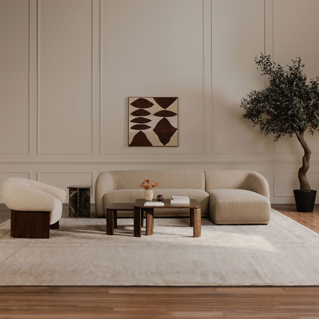 Faye Left Sectional Beige Boucle - 7