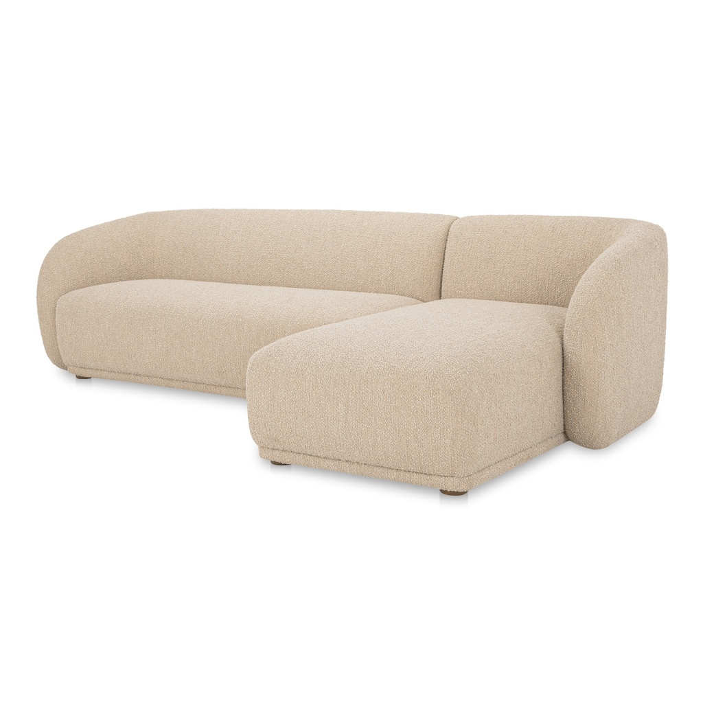 Faye Right Sectional Beige Boucle - 1