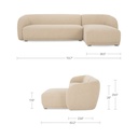 Faye Right Sectional Beige Boucle - 8
