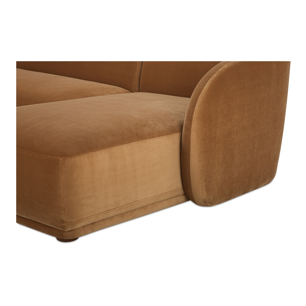 Faye Right Sectional Tan Faux Mohair - 4