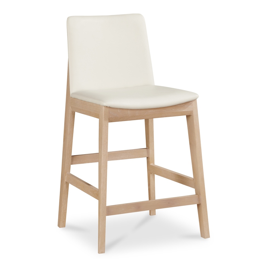 Deco Oak Counter Stool White PVC - 1