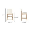 Deco Oak Counter Stool White PVC - 8