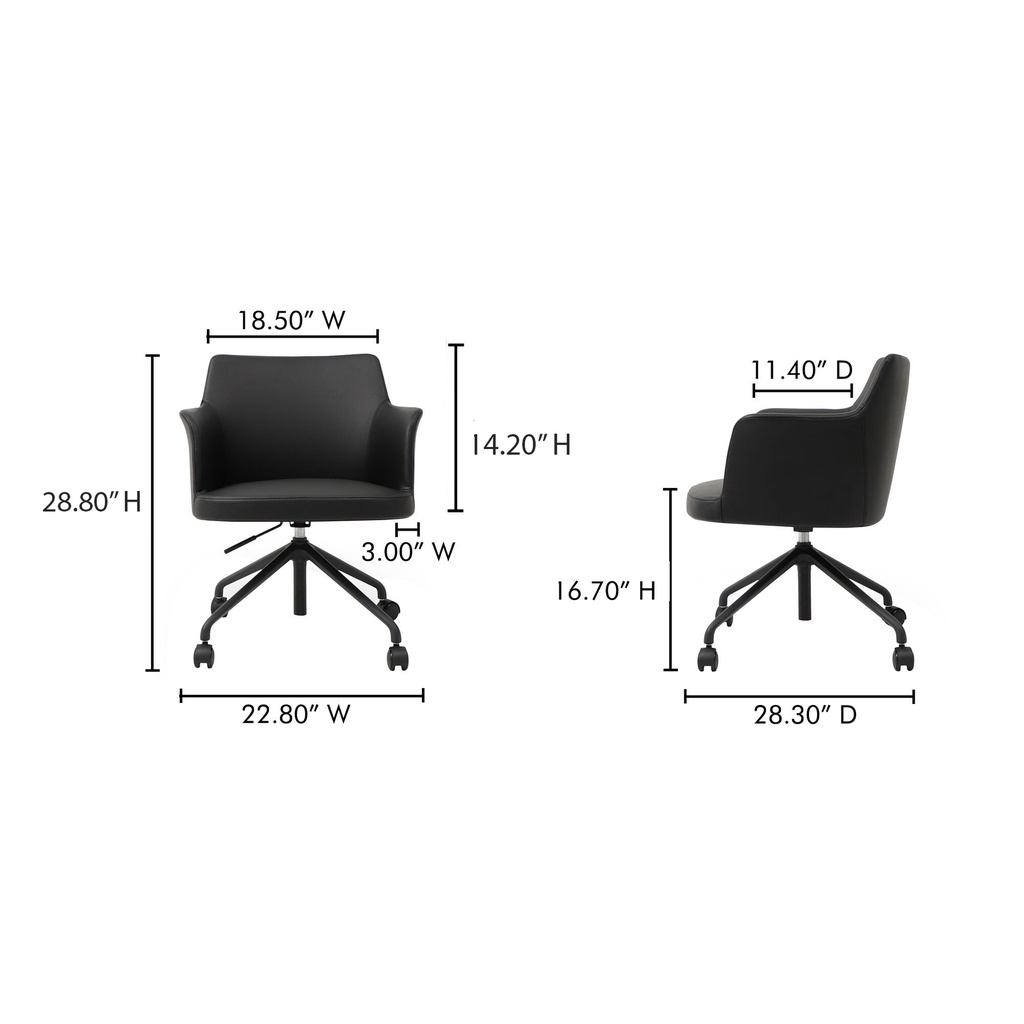 Morris Office Chair PVC Black - 6
