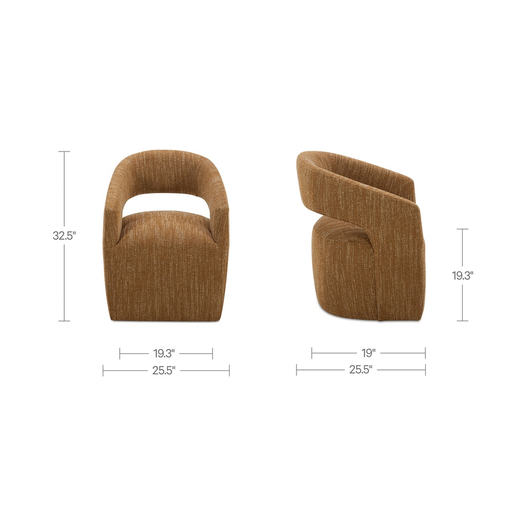 Barrow Rolling Dining Chair Amber Glow - 9