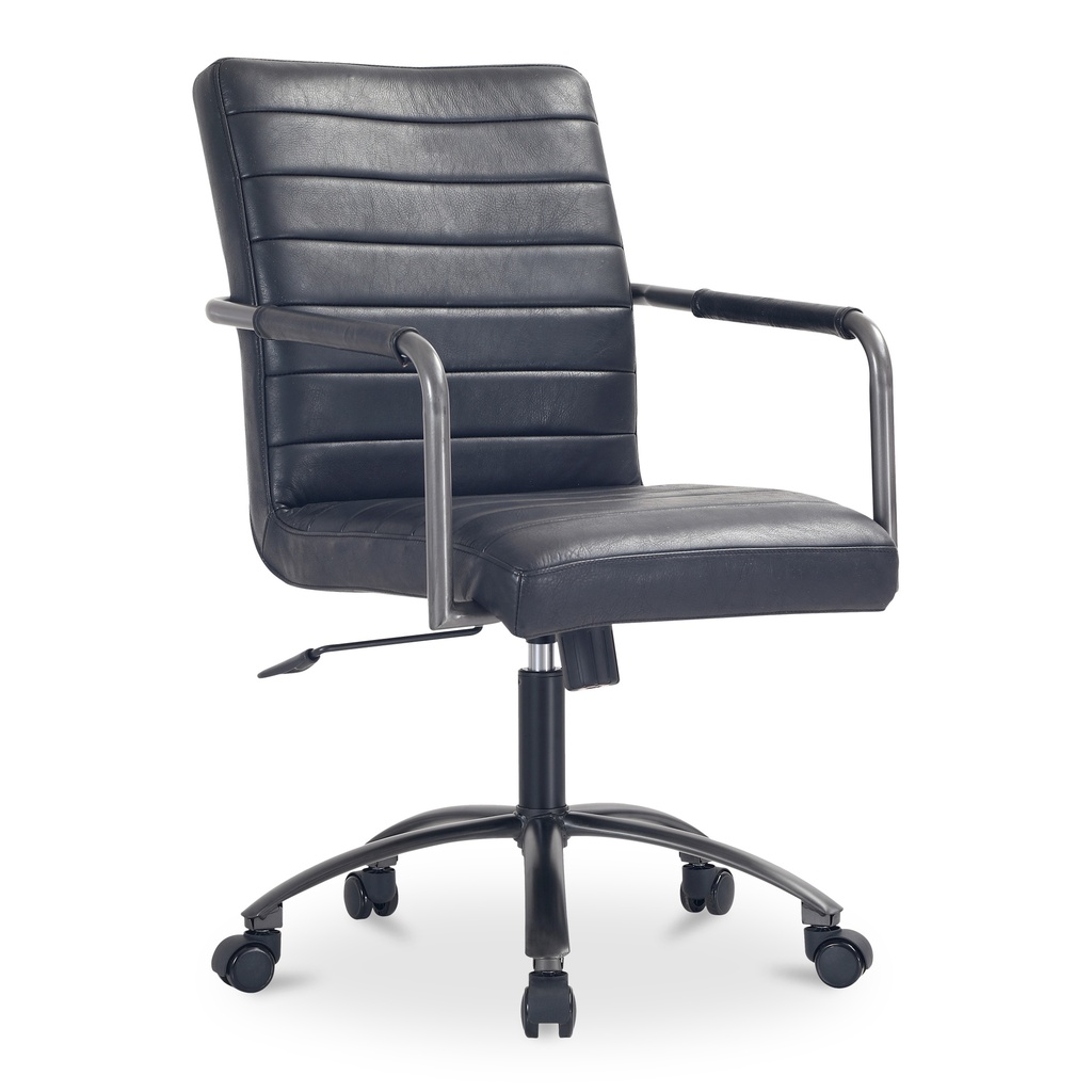 Roy Office Chair Black Leather - 1