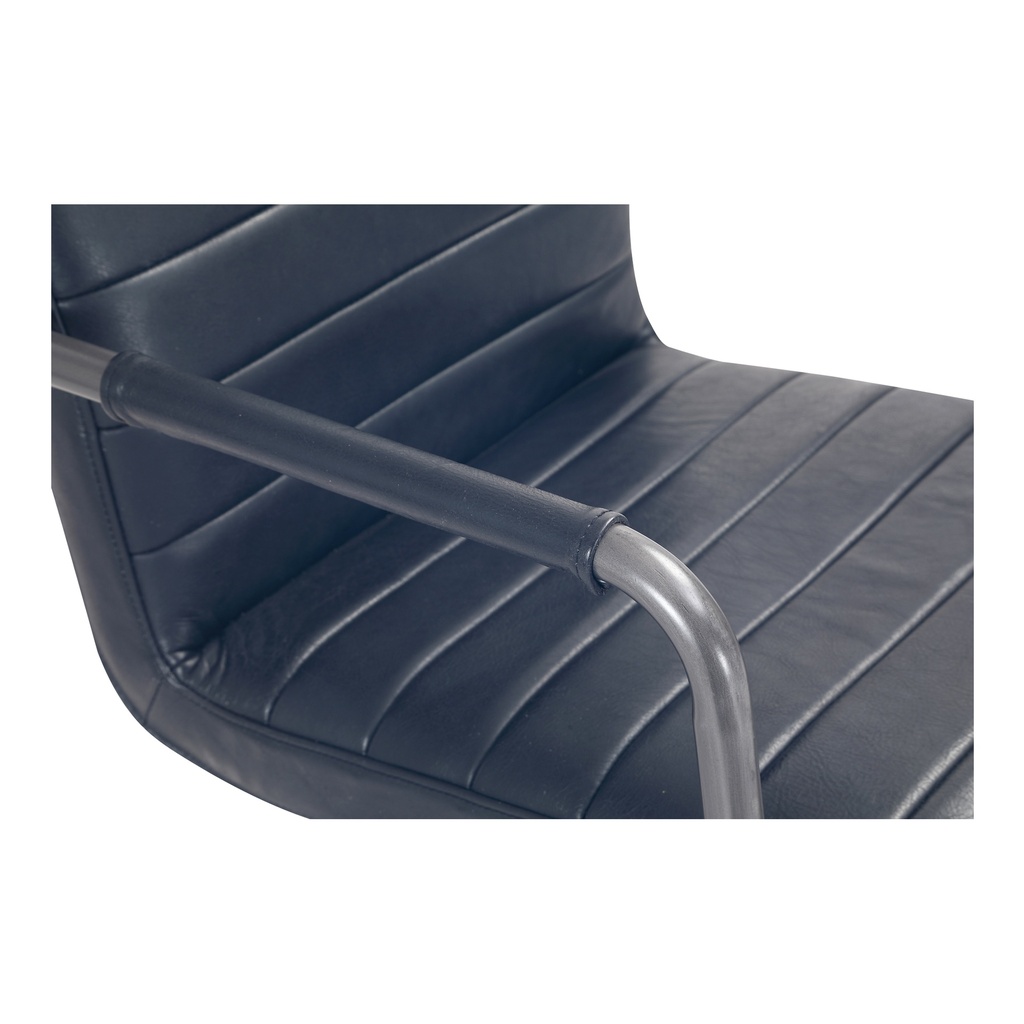 Roy Office Chair Black Leather - 7